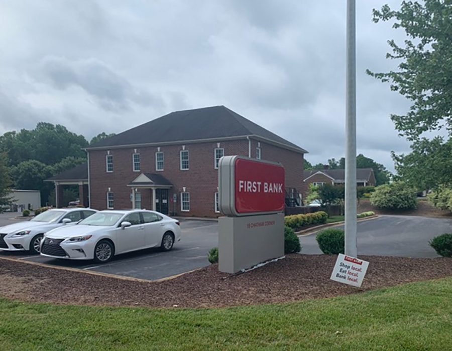 First Bank Pittsboro branch exterior.