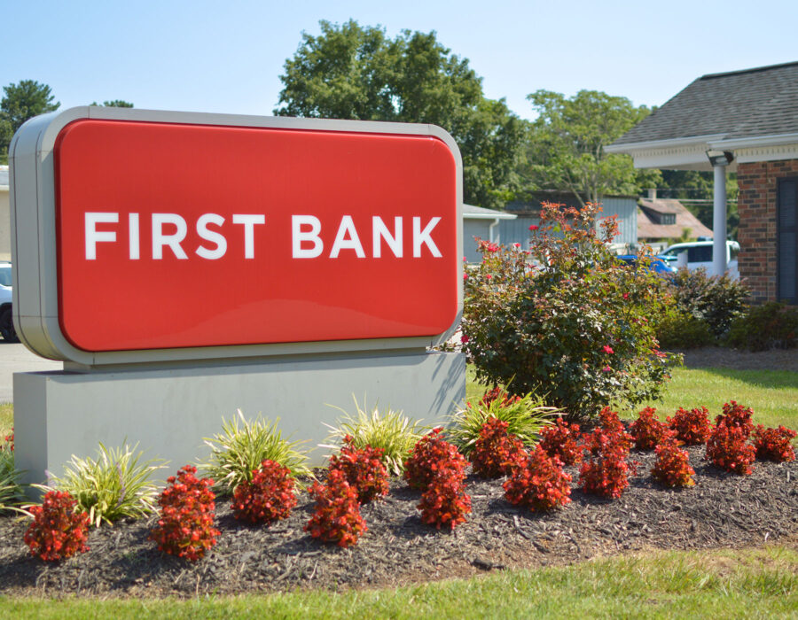 First Bank Harmony Branch exterior sign.