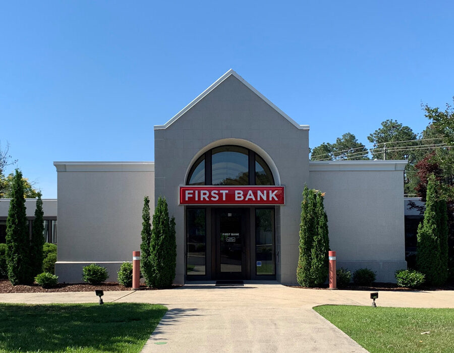 First Bank Pinecrest Plaza branch exterior.
