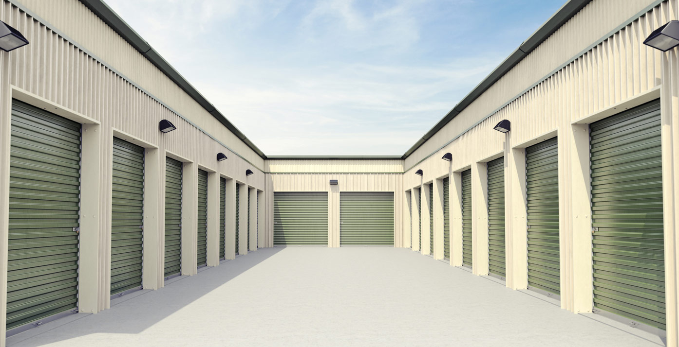 Row view of a self-storage facility