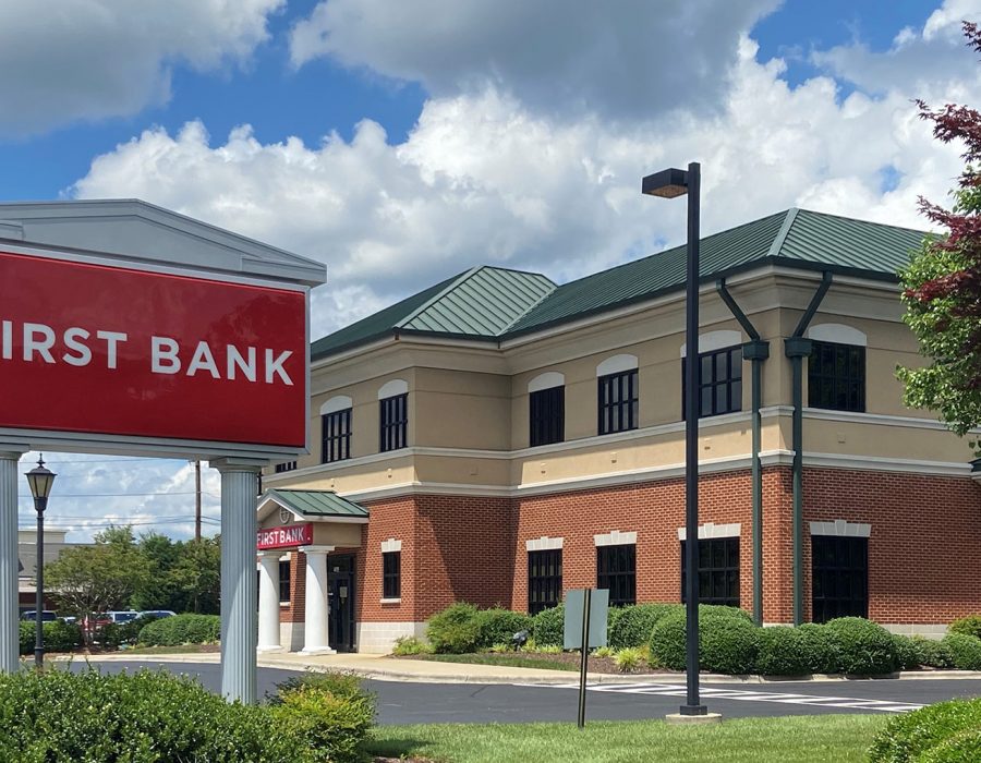 First Bank Greensboro Lawndale branch exterior.