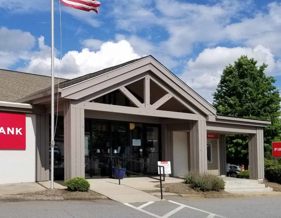 First Bank Asheville East branch exterior.