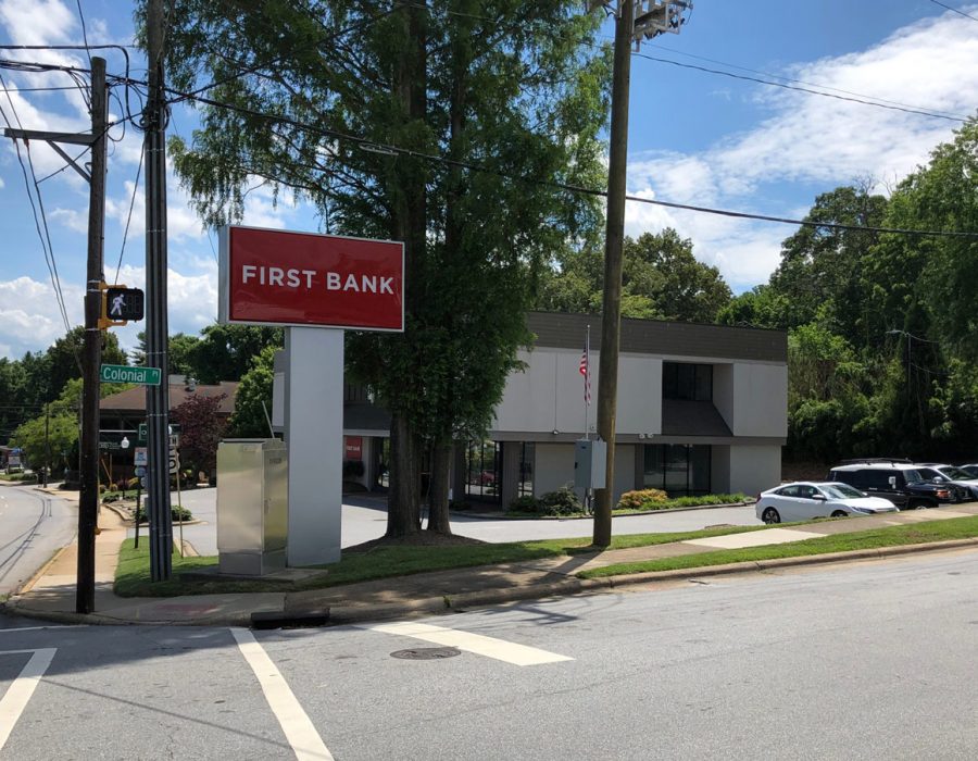 First Bank Asheville North branch exterior.