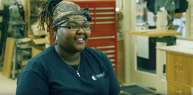 Woman wearing kids making it t-shirt