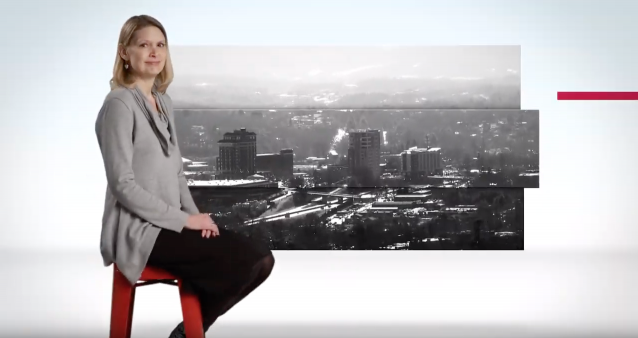 Anika Brock sitting on a stool