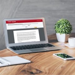 laptop sitting on a desk