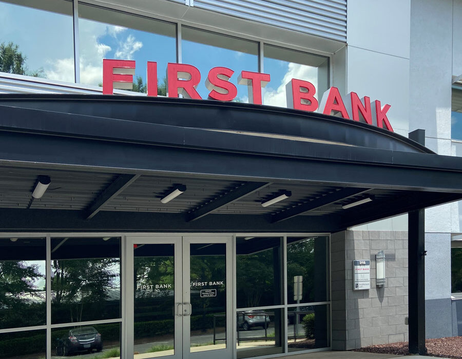 First Bank Cary Branch doorway.
