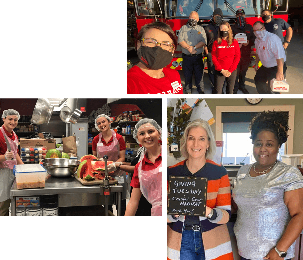 Group of images showing First Bank communities activities.