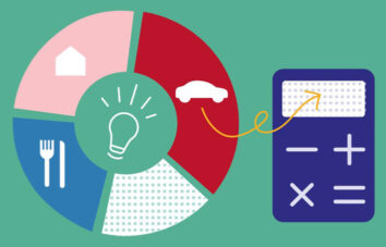 Illustration of piechart leading to calculator.