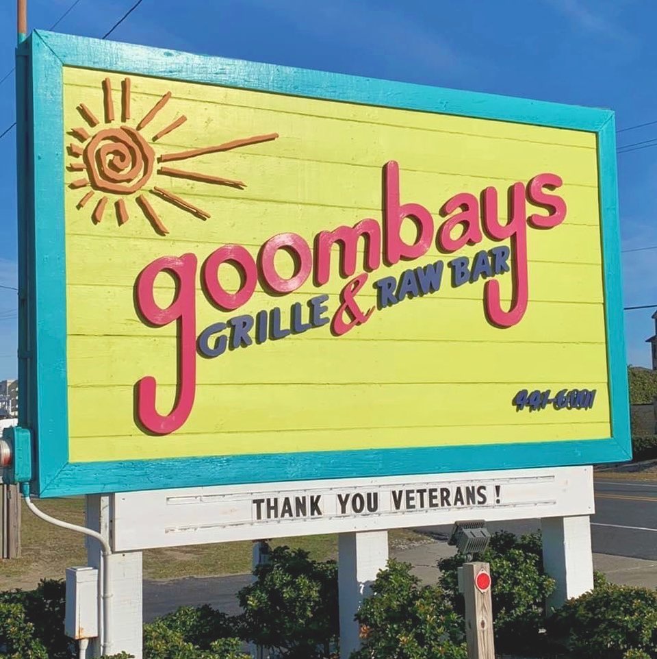 Goombays Grille and Raw Bar sign