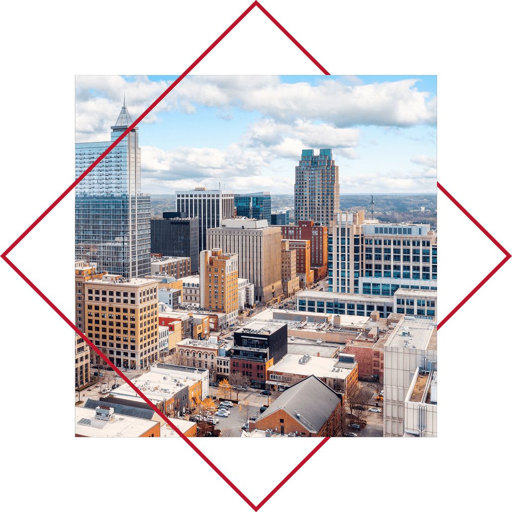 City skyline of Raleigh North Carolina.