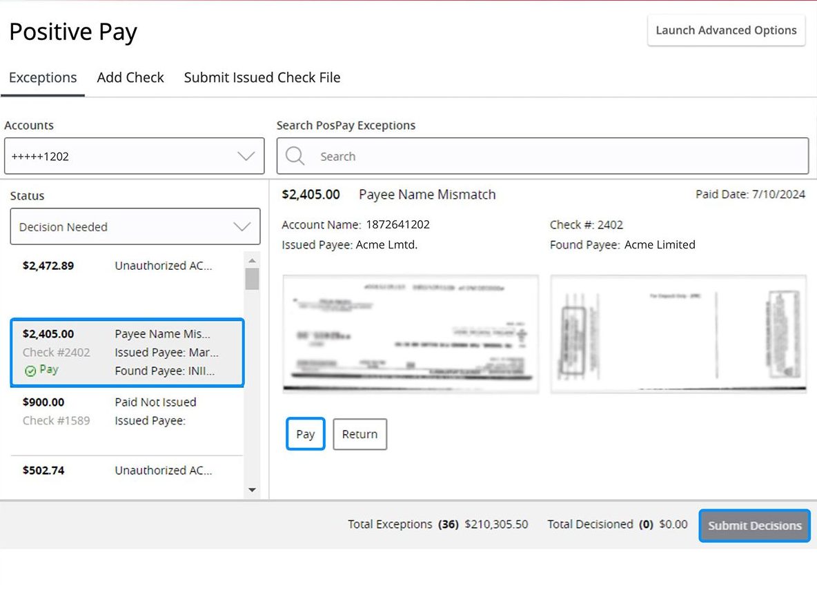 First Bank online banking screen highlighting the 
