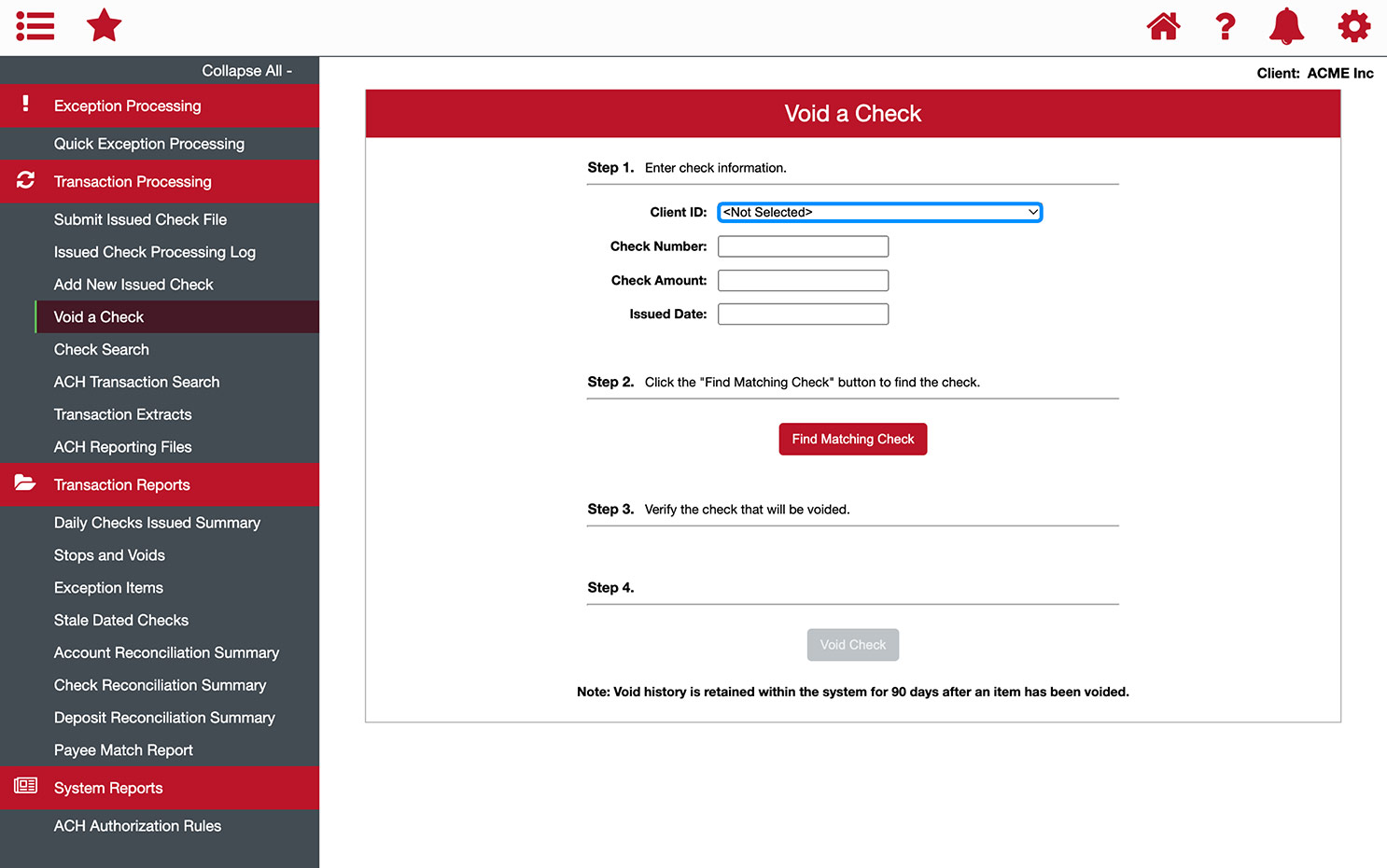 First Bank online banking screen highlighting the Client ID form field.