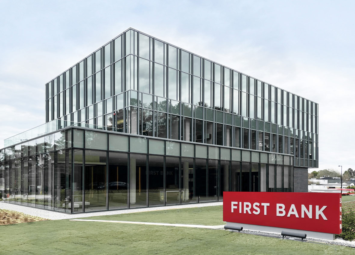 Exterior of the First Bank Head Quarters in 2021