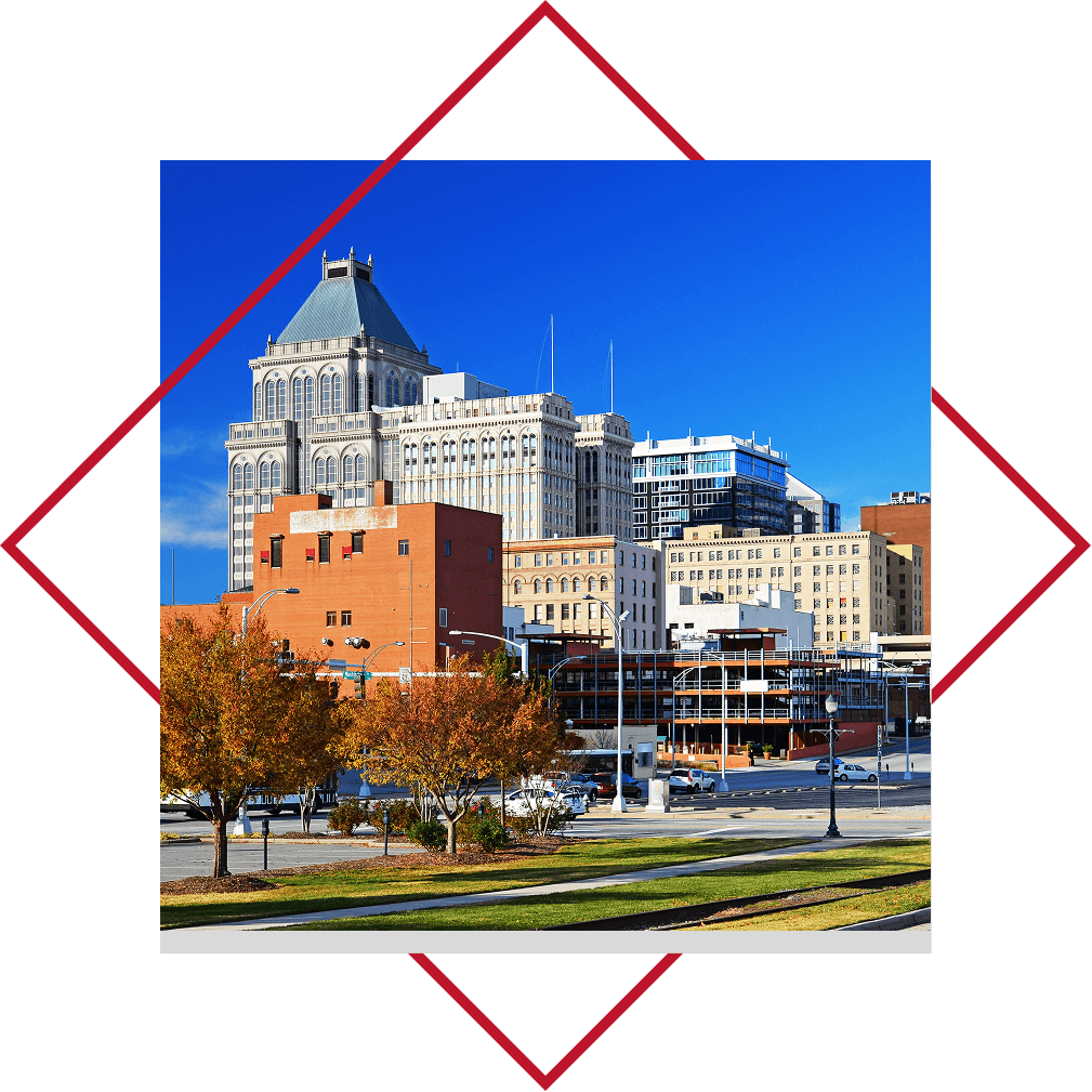Greensboro city buildings.