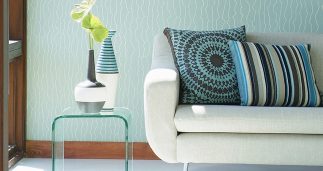 A couch with decorative pillows.