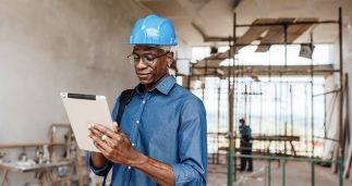 An inspector wearing the hardhat.