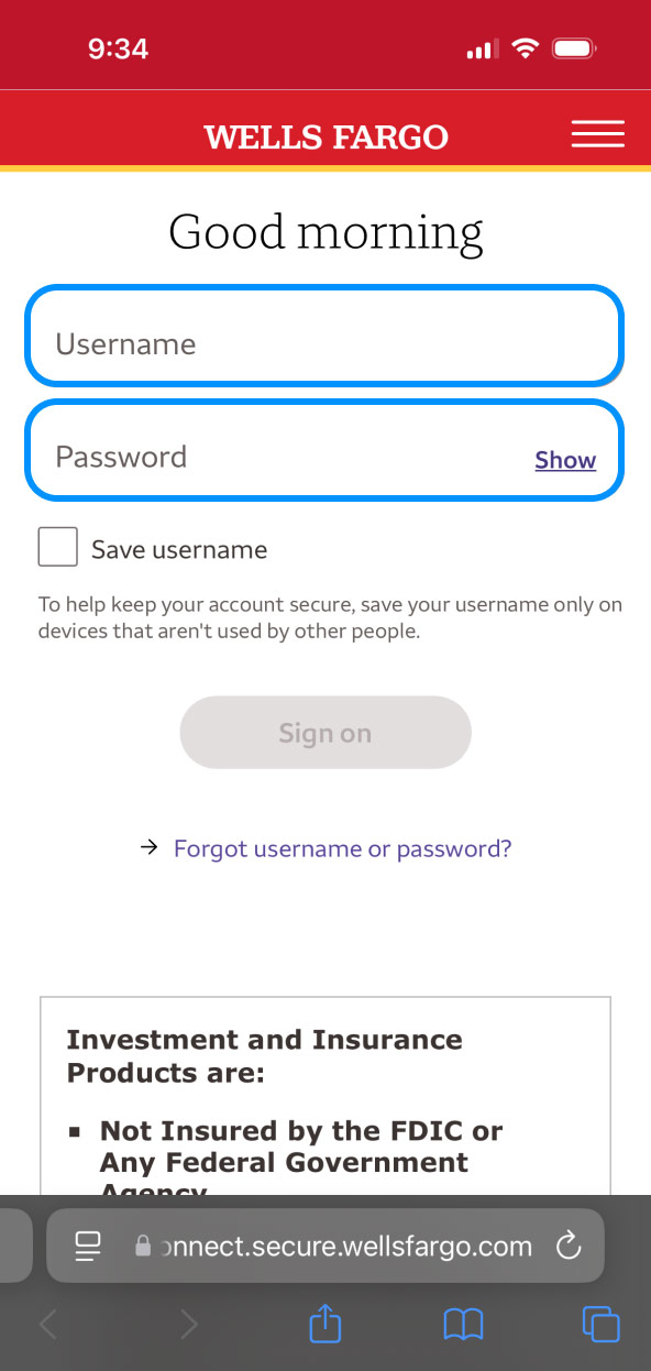 First Bank online banking screen showing an third party login screen for account linking.