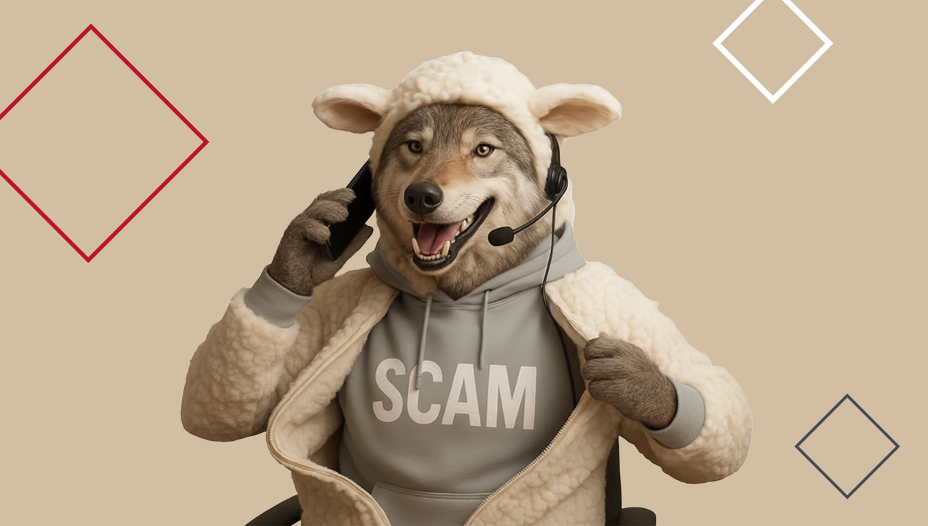 a wolf in sheep's clothing works at a scam