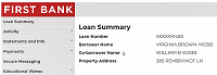 Online Banking Loan Summary screenshot
